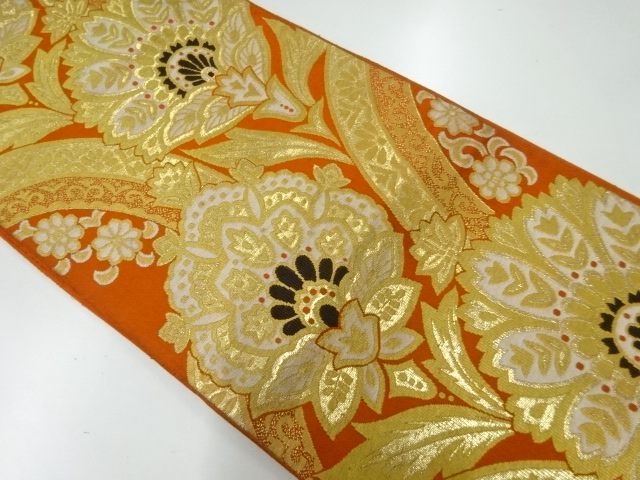 アンティーク　唐花模様織出し袋帯（材料）